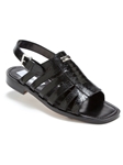 Black Riviera Genuine Ostrich Leg Men's Sandal | Mauri Men's Sandals | Sam's Tailoring Fine Men's Shoes