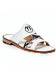 White Poccianti Ostrich Python Men's Sandal | Mauri Men's Sandals | Sam's Tailoring Fine Men's Shoes