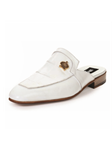 White Canova Alligator & Calfskin Slip On Sandal | Mauri Men's Sandals | Sam's Tailoring Fine Men's Shoes