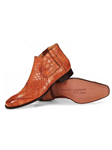 Cognac Alberti Alligator Leather Sole Men Boot | Mauri Men's Boots | Sam's Tailoring Fine Men's Shoes