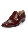 Gold Via Spiga Alligator Monk Strap Men Shoe | Mauri Monk Strap Shoes | Sam's Tailoring Fine Men's Shoes