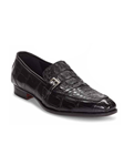 Black Broletto Crocodile Leather Monk Strap Shoe | Mauri Monk Strap Shoes | Sam's Tailoring Fine Men's Shoes