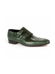 Forest Green Lizard Double Monk Strap Shoe | Mauri Monk Strap Shoes | Sam's Tailoring Fine Men's Shoes