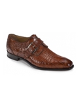 Cognac Agona Alligator Monk Strap Men's Shoe | Mauri Monk Strap Shoes | Sam's Tailoring Fine Men's Shoes