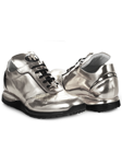 Silver Metal Crocodile & Calfskin Men's Sneaker | Mauri Men's Sneakers | Sam's Tailoring Fine Men's Shoes