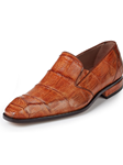 Cognac Amber Baby Hornback Crocodile Loafer | Mauri Men's Loafers | Fine Men's Clothing