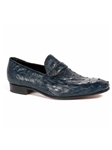 Wonder Blue Ostrich Quill Slip On Men's Loafer | Mauri Men's Loafers | Sam's Tailoring Fine Men's Clothing