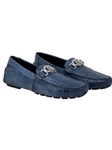 Caribbean Blue Tide Crocodile Flanks Driving Loafer | Mauri Men's Loafers | Sam's Tailoring Fine Men's Clothing