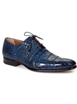 Wonder Blue Castello Alligator Men Derby Shoe | Mauri Dress Shoes | Sam's Tailoring Fine Men's Shoes