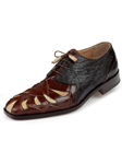 Camel/Bone/Dark Brown Brut Alligator Dress Shoe | Mauri Dress Shoes | Sam's Tailoring Fine Men's Shoes