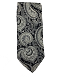 Grey And Black Paisley Sartorial Silk Tie | Italo Ferretti Ties | Sam's Tailoring Fine Men's Clothing