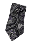 Black, Lavender & White Paisley Silk XL Tie | Italo Ferretti Extra Long Ties | Sam's Tailoring Fine Men's Clothing