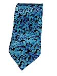 Lavender, Sea Blue On Black Floral Silk XL Tie | Italo Ferretti Extra Long Ties | Sam's Tailoring Fine Men's Clothing