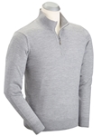 Heather Grey Merino Wool Men Quarter Zip Sweater | Bobby Jones Sweater Collection | Sams Tailoring Fine Men's Clothing