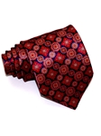 Blue Background & Red Madala Print Sartorial Silk Tie | Italo Ferretti Ties Collection | Sam's Tailoring Fine Men's Clothing