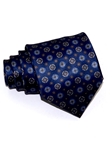 Navy Blue With Medium Geometric Pattern Silk Tie | Italo Ferretti Ties Collection | Sam's Tailoring Fine Men's Clothing
