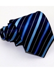 Sky Blue & Navy Blue Regimental Pattern Sartorial Tie | Italo Ferretti Ties Collection | Sam's Tailoring Fine Men's Clothing