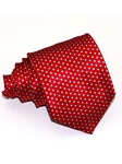 Classic Red With Refined Polka Dots Sartorial Silk Tie | Italo Ferretti Ties Collection | Sam's Tailoring Fine Men's Clothing