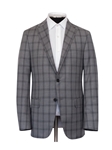 Grey Super 140's Wool Sharkskin Plaid Infinity Suit | Hickey Freeman Suits | Sam's Tailoring Fine Men Clothing