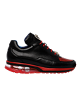 Black/Red Genuine Ostrich Flash Shoe | Belvedere Casual Shoe | Sam's Tailoring Fine Men's Clothing