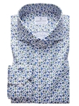 White Floral Print Twill Cotton Men Harvard Shirt | Causal Shirts Collection | Sam's Tailoring Fine Men's Clothing