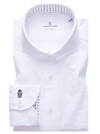 White With Dotted Contrast Harvard Oxford Shirt | Causal Shirts Collection | Sam's Tailoring Fine Men's Clothing