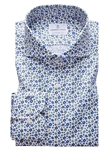 White Floral Print Twill Cotton Harvard Shirt | Causal Shirts Collection | Sam's Tailoring Fine Men's Clothing
