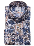 White Paisley Pattern Modern Fit Harvard Shirt | Causal Shirts Collection | Sam's Tailoring Fine Men's Clothing