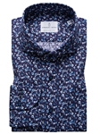 Navy Floral Pattern Men's Harvard Shirt | Causal Shirts Collection | Sam's Tailoring Fine Men's Clothing