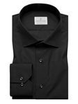 Classic Black Two Button Cuffs Dress Shirt | Business Shirts Collection | Sam's Tailoring Fine Men's Clothing