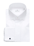White With Covered Placket French Cuffs Shirt | Business Shirts Collection | Sam's Tailoring Fine Men's Clothing