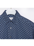 Navy Printed Modern Fit Long Sleeve Shirt | Casual Shirts Collection | Sam's Tailoring Fine Men's Clothing