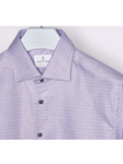 Lavender & White Checked Long Sleeve Shirt | Casual Shirts Collection | Sam's Tailoring Fine Men's Clothing