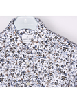 White Floral Printed Long Sleeve Men's Shirt | Casual Shirts Collection | Sam's Tailoring Fine Men's Clothing