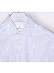 Blue Small Dots On White Background Shirt | Casual Shirts Collection | Sam's Tailoring Fine Men's Clothing