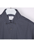 Black Geometric Print Long Sleeve Men Shirt | Casual Shirts Collection | Sam's Tailoring Fine Men's Clothing