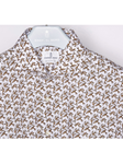 White With Tan Birds Print Long Sleeve Shirt | Casual Shirts Collection | Sam's Tailoring Fine Men's Clothing
