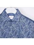Blue Paisley Print Long Sleeve Men's Shirt | Casual Shirts Collection | Sam's Tailoring Fine Men's Clothing