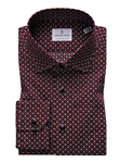 Red Geometric Print Long Sleeve Casual Shirt | Casual Shirts Collection | Sam's Tailoring Fine Men's Clothing