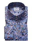 Violet Floral Birds Print Long Sleeve Shirt | Casual Shirts Collection | Sam's Tailoring Fine Men's Clothing