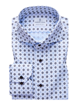 White Geometric Print Long Sleeve Men Shirt | Casual Shirts Collection | Sam's Tailoring Fine Men's Clothing