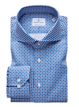 Blue Circle Print On White Background Shirt | Casual Shirts Collection | Sam's Tailoring Fine Men's Clothing