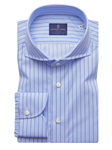 Sky Blue With Blue & White Stripe Men's Shirt | Casual Shirts Collection | Sam's Tailoring Fine Men's Clothing