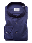 Solid Navy Modern Fit Luxuxry Jersey Men Shirt | Casual Shirts Collection | Sam's Tailoring Fine Men's Clothing