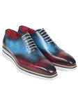 Purple & Blue Wingtip Men's Casual Oxford Shoe | Paul Parkman Causal Shoes | Sam's Tailoring Fine Men Clothing