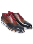 Navy Mix Wingtip Men's Casual Oxford Shoe | Paul Parkman Causal Shoes | Sam's Tailoring Fine Men Clothing