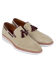 Beige Suede Men's Tassel Loafer Casual Shoe | Paul Parkman Causal Shoes | Sam's Tailoring Fine Men Clothing