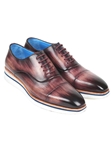 Purple Leather Men's Smart Casual Oxford Shoe | Paul Parkman Causal Shoes | Sam's Tailoring Fine Men Clothing