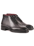 Gray Burnished Rubber Sole Men's Ankle Boot | Paul Parkman Men's Boots | Sam's Tailoring Fine Men Clothing