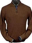 Dark Brown Heather Baby Alpaca Sweater | Peru Unlimited Half Zip Mock | Sam's Tailoring Fine Men's Clothing